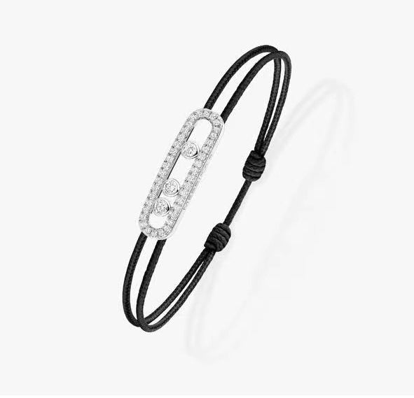 [LORA] Messika Care(s) pink cord pavé bracelet
