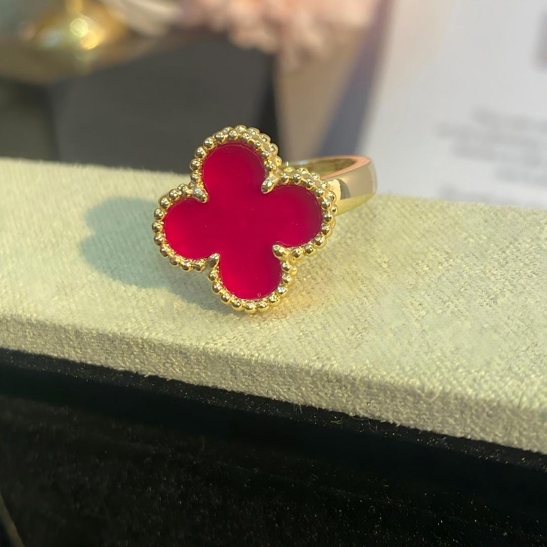 [Lora]NEW CLOVER PINK ENAMEL RINGS