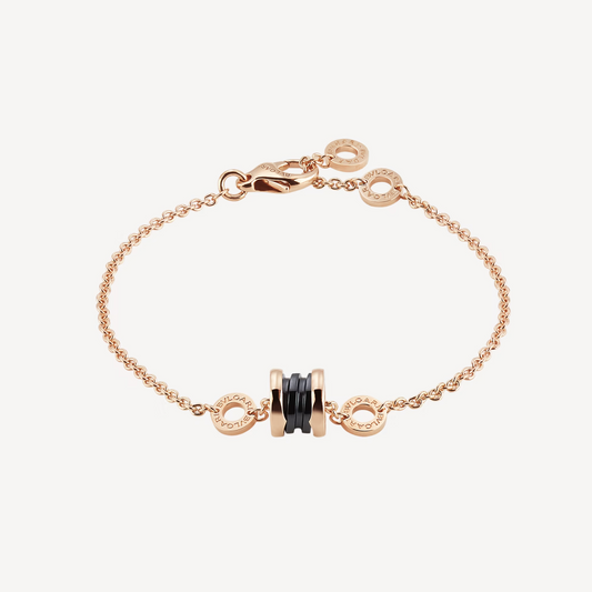 [LORA]ZERO 1 SOFT PINK GOLD AND BLACK CERAMIC BRACELET