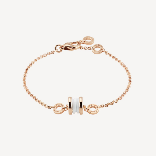 [LORA]ZERO 1 SOFT PINK GOLD AND WHITE CERAMIC BRACELET