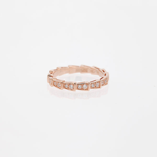 [LORA]SERPENTI RING PINK GOLD DIAMOND PAVED 3MM