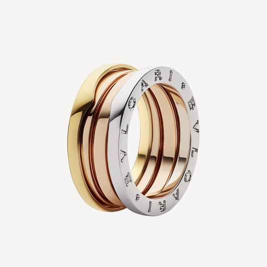 [LORA]ZERO 1 THREE-BAND ROSE WHITE AND YELLOW RING