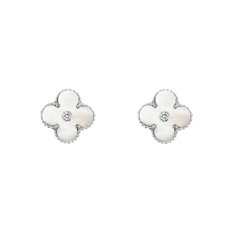 [Lora]CLOVER SILVER 15MM EARRINGS COLLECTION