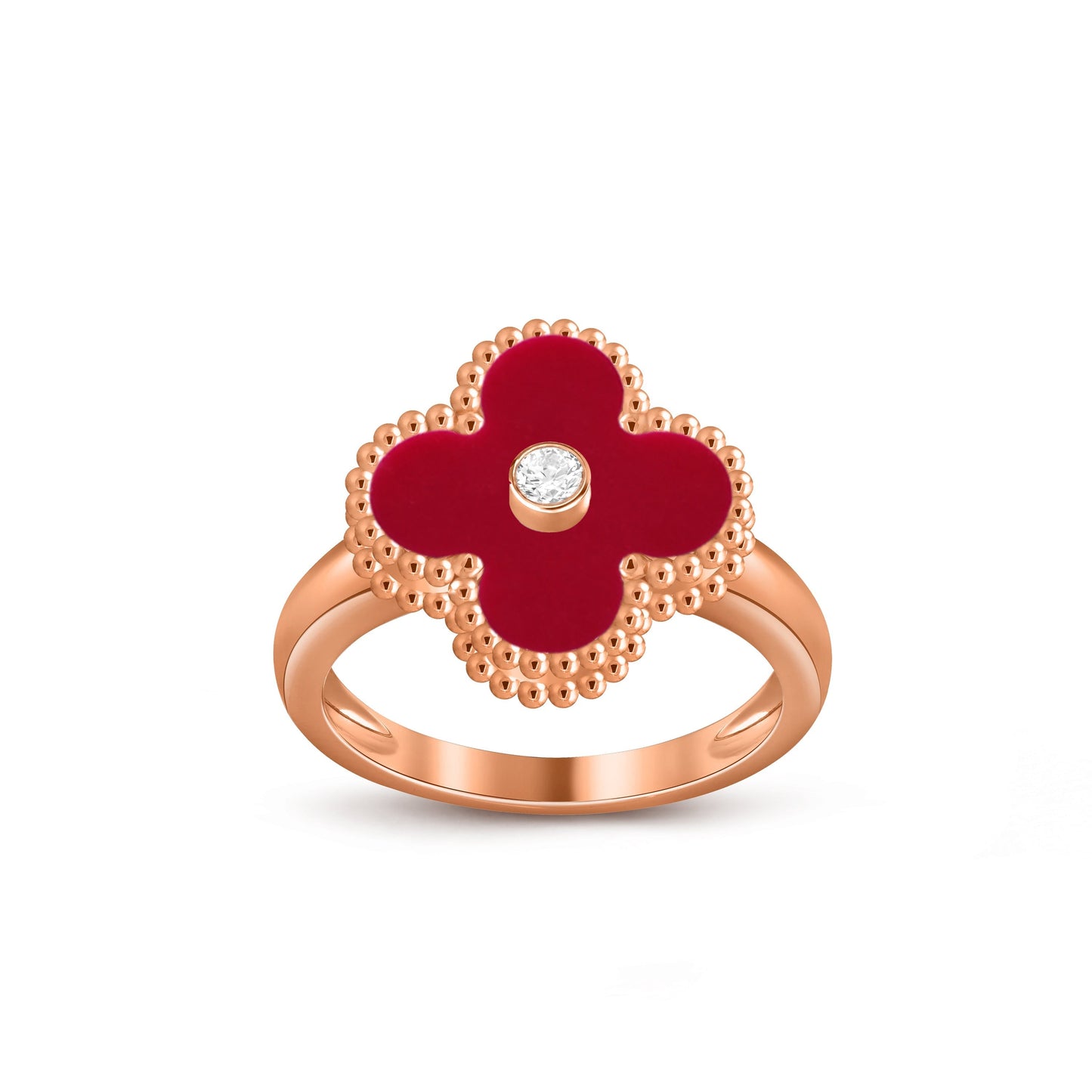 [Lora]CLOVER DIAMOND RING ROSE GOLD COLLECTION