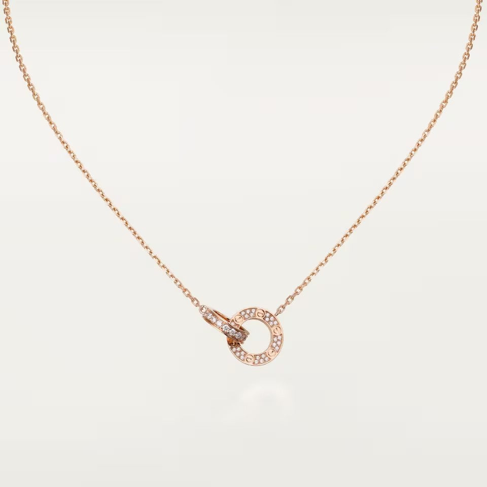 [LORA] LOVE  FULL DIAMOND PENDANT NECKLACE