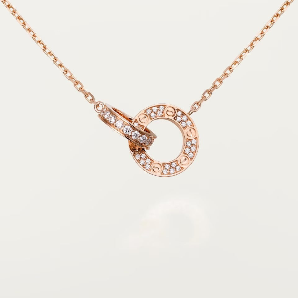 [LORA] LOVE  FULL DIAMOND PENDANT NECKLACE