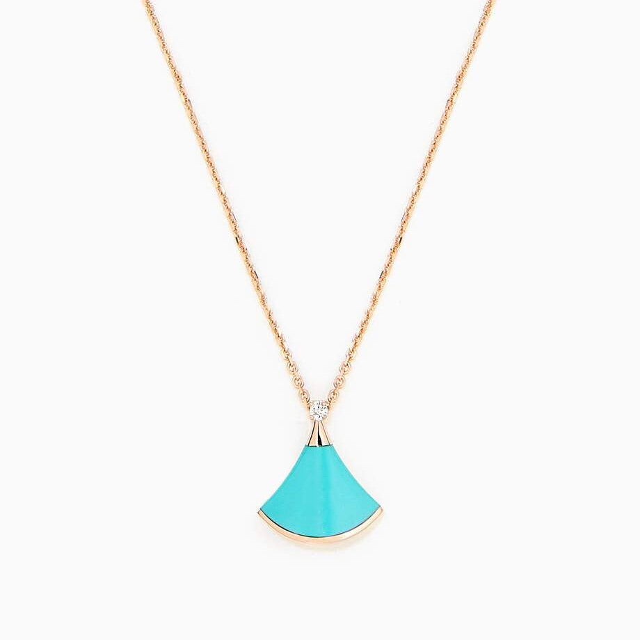 [LORA]DREAM NECKLACE TURQUOISE PINK GOLD