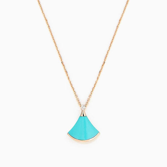 [LORA]DREAM NECKLACE TURQUOISE PINK GOLD