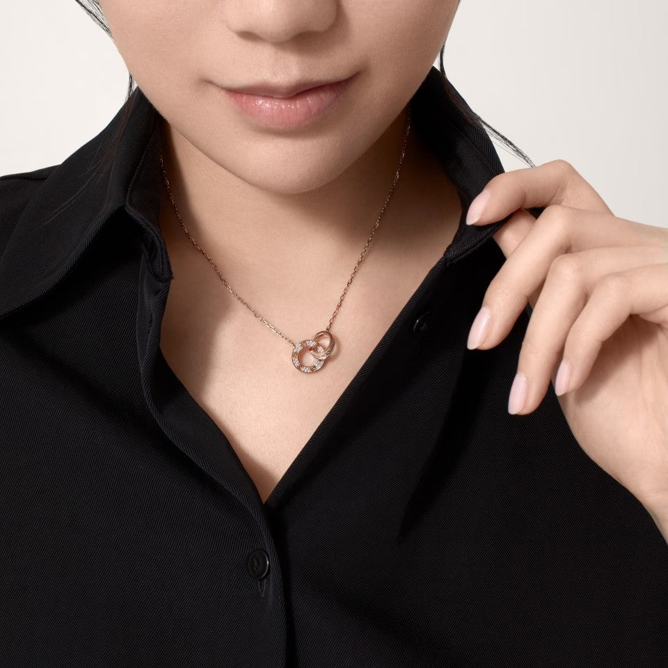 [LORA] LOVE  FULL DIAMOND PENDANT NECKLACE