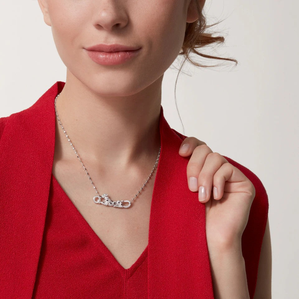 [LORA] PANTHERE PAVED DIAMOND NECKLACE