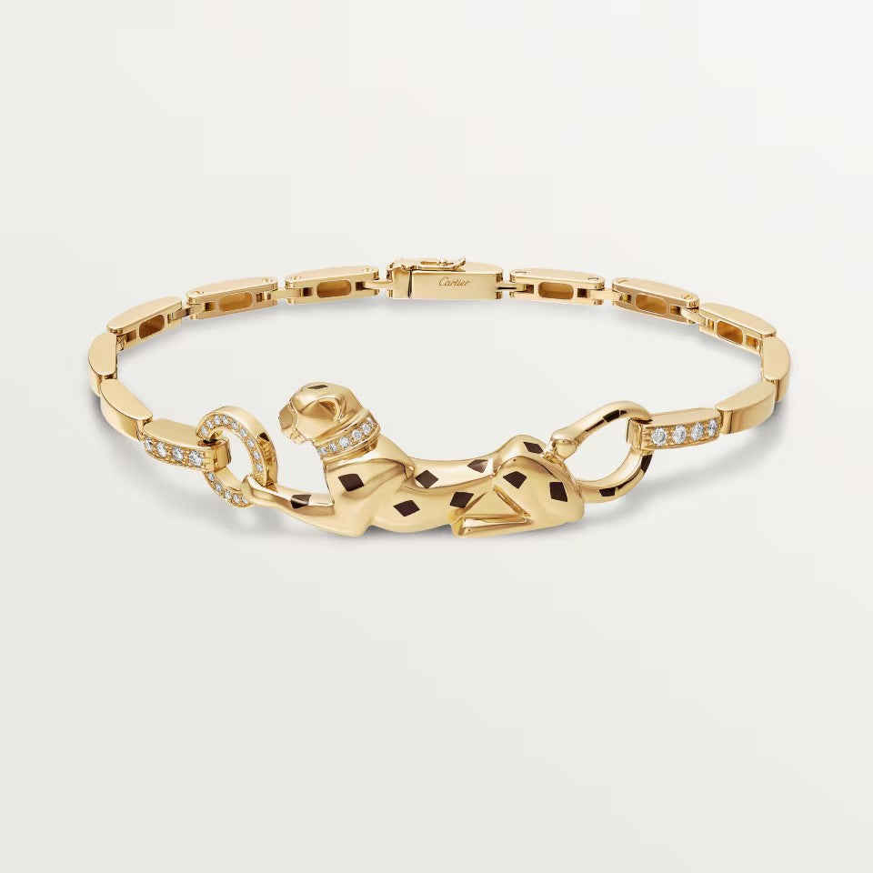 [LORA] PANTHERE HALF DIAMOND ON CHAIN BRACELET