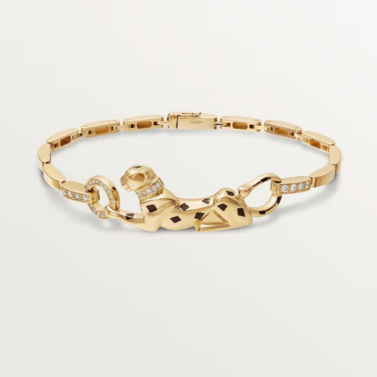 [Lora] PANTHERE HALF DIAMOND ON CHAIN BRACELET