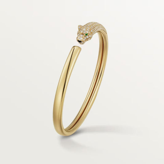 [Lora] PANTHERE HALF DIAMOND OPEN BRACELET
