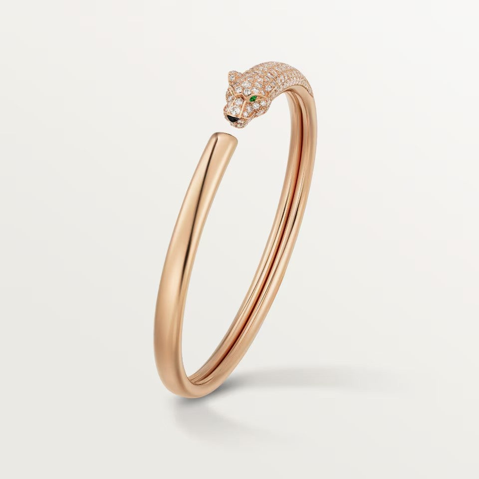 [LORA] PANTHERE HALF DIAMOND OPEN BRACELET