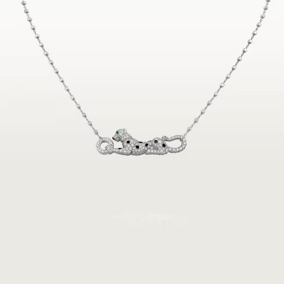 [LORA] PANTHERE PAVED DIAMOND NECKLACE