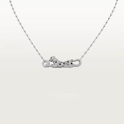 [LORA] PANTHERE PAVED DIAMOND NECKLACE