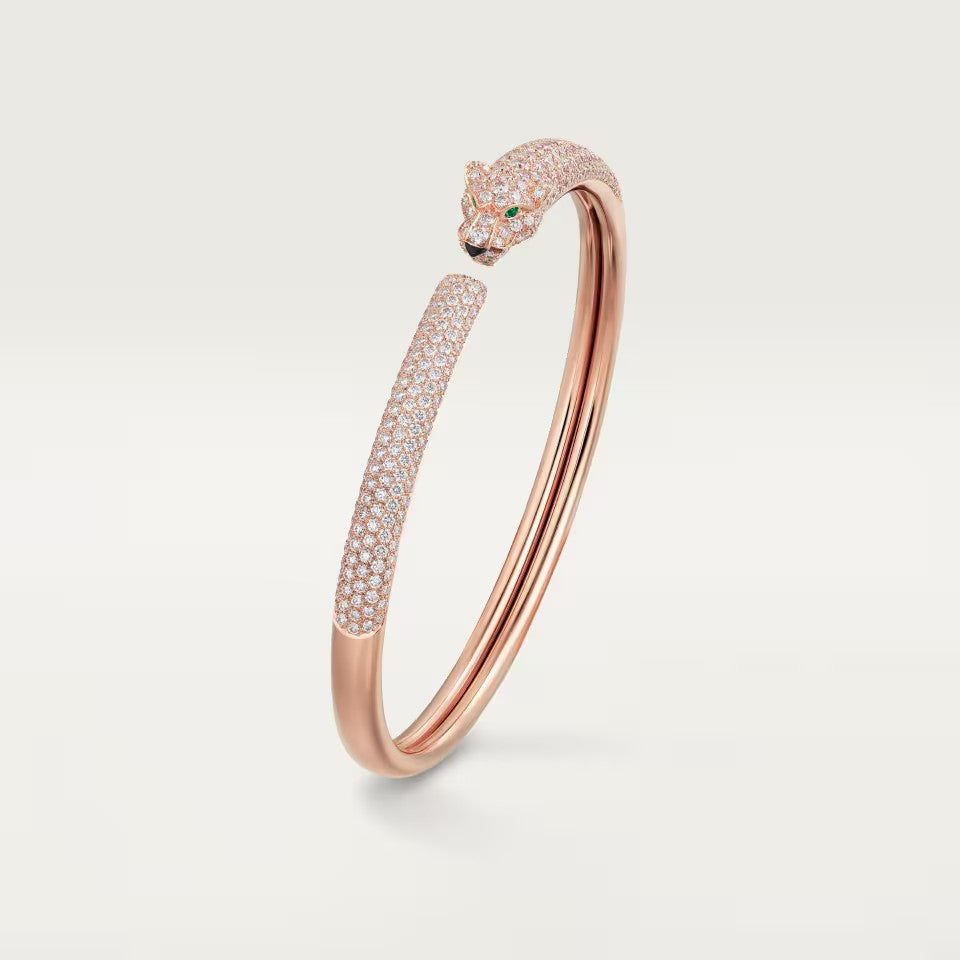 [LORA] PANTHERE FULL DIAMOND OPEN BRACELET