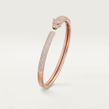 [LORA] PANTHERE FULL DIAMOND OPEN BRACELET