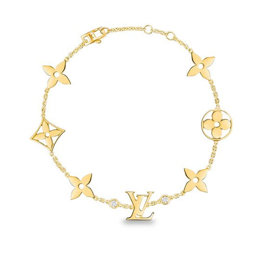 [LORA]STAR AND SUN 7 MOTIFS GOLD BRACELET