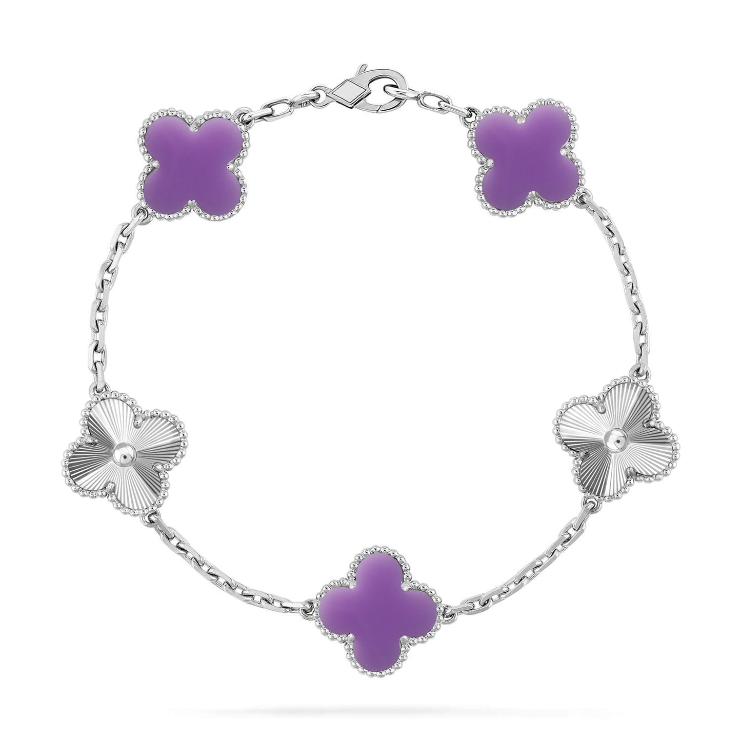 [Lora]CLOVER 5 MOTIF LIGHT PURPLE BRACELET COLLECTION