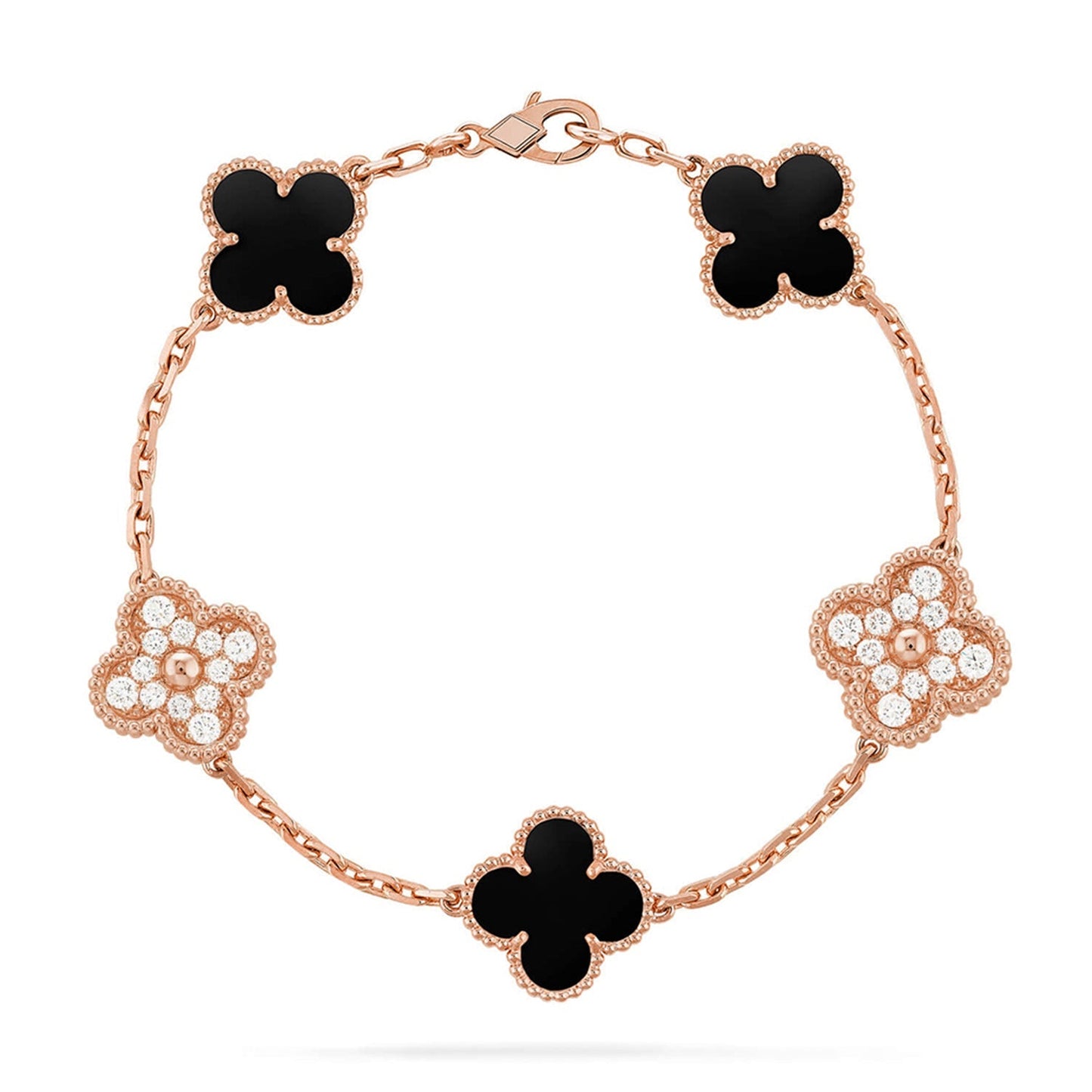 [Lora] CLOVER 5 MOTIF ONYXS BRACELET COLLECTION