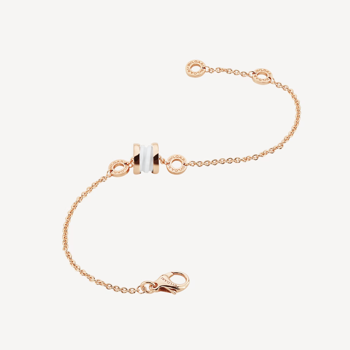 [LORA]ZERO 1 SOFT PINK GOLD AND WHITE CERAMIC BRACELET