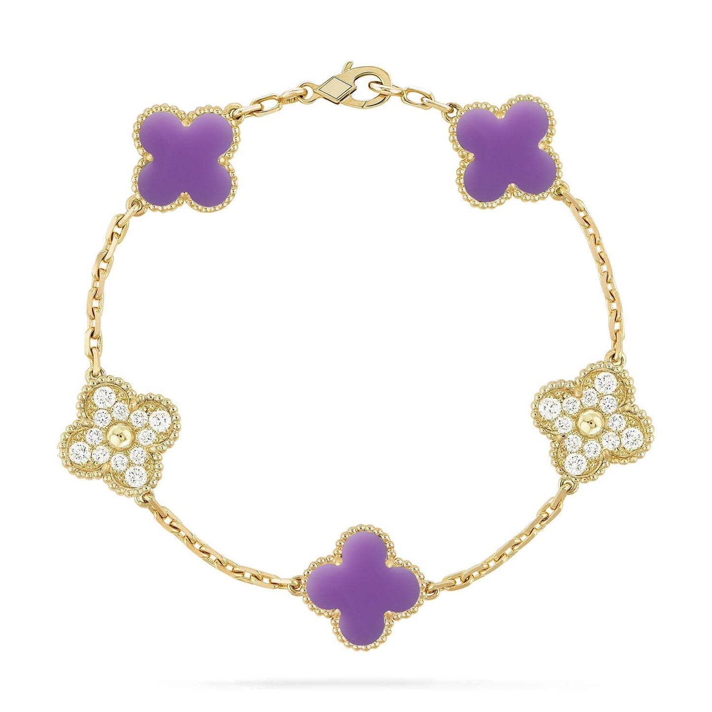 [Lora]CLOVER 5 MOTIF LIGHT PURPLE BRACELET COLLECTION
