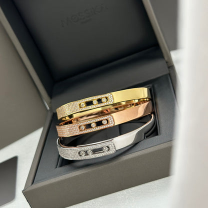 [LORA] Move Noa Rose Gold Pavé Diamond Bangle Bracelet