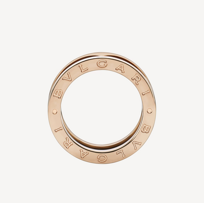 [LORA]ZERO 1 TWO-BAND LOOPS AND BLACK CERAMIC PINK GOLD RING