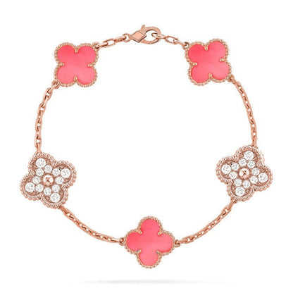 [LORA] CLOVER 5 MOTIFS  PINK MOP BRACELET COLLECTION