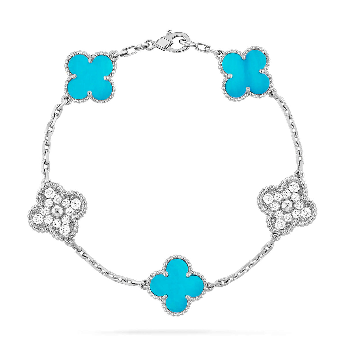 [Lora] CLOVER 5 MOTIF TURQUOISE BRACELET COLLECTION