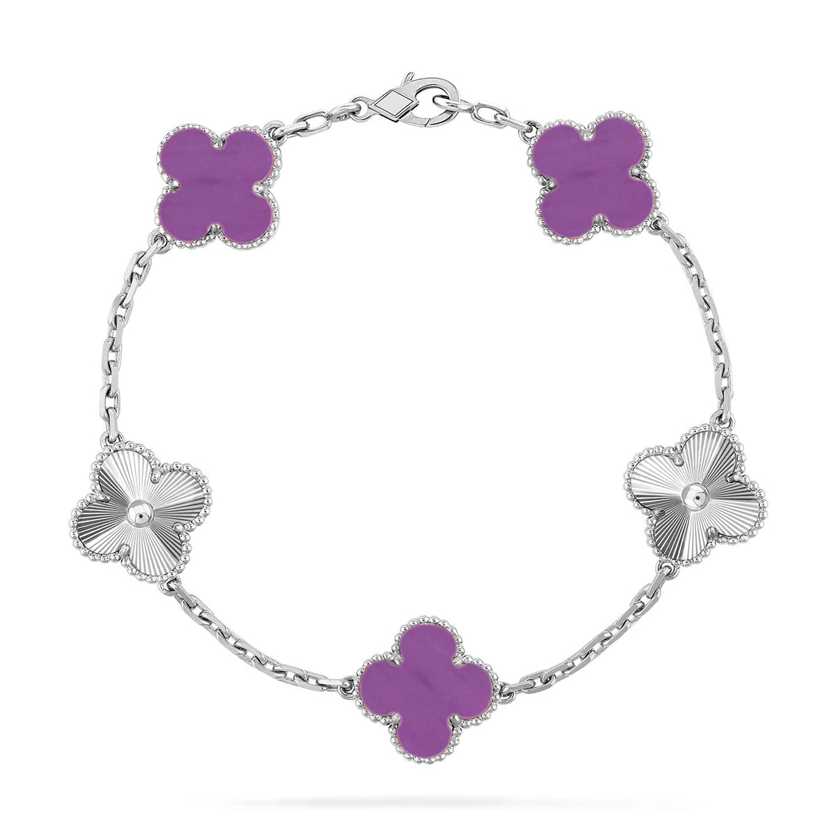 [Lora] CLOVER 5 MOTIF VIOLET BRACELET COLLECTION