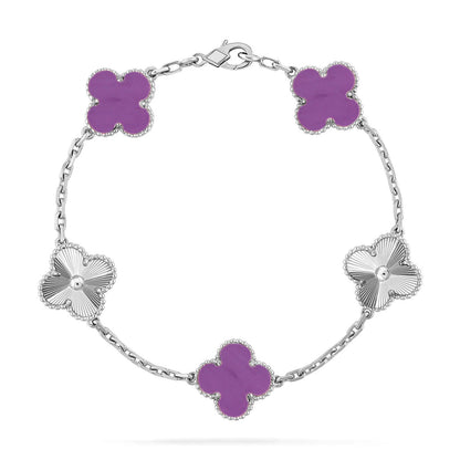 [Lora] CLOVER 5 MOTIF VIOLET BRACELET COLLECTION