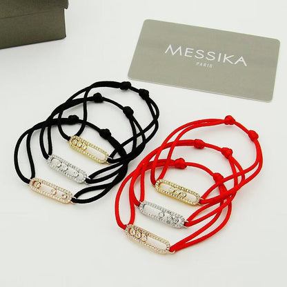 [LORA] Messika Care(s) pink cord pavé bracelet