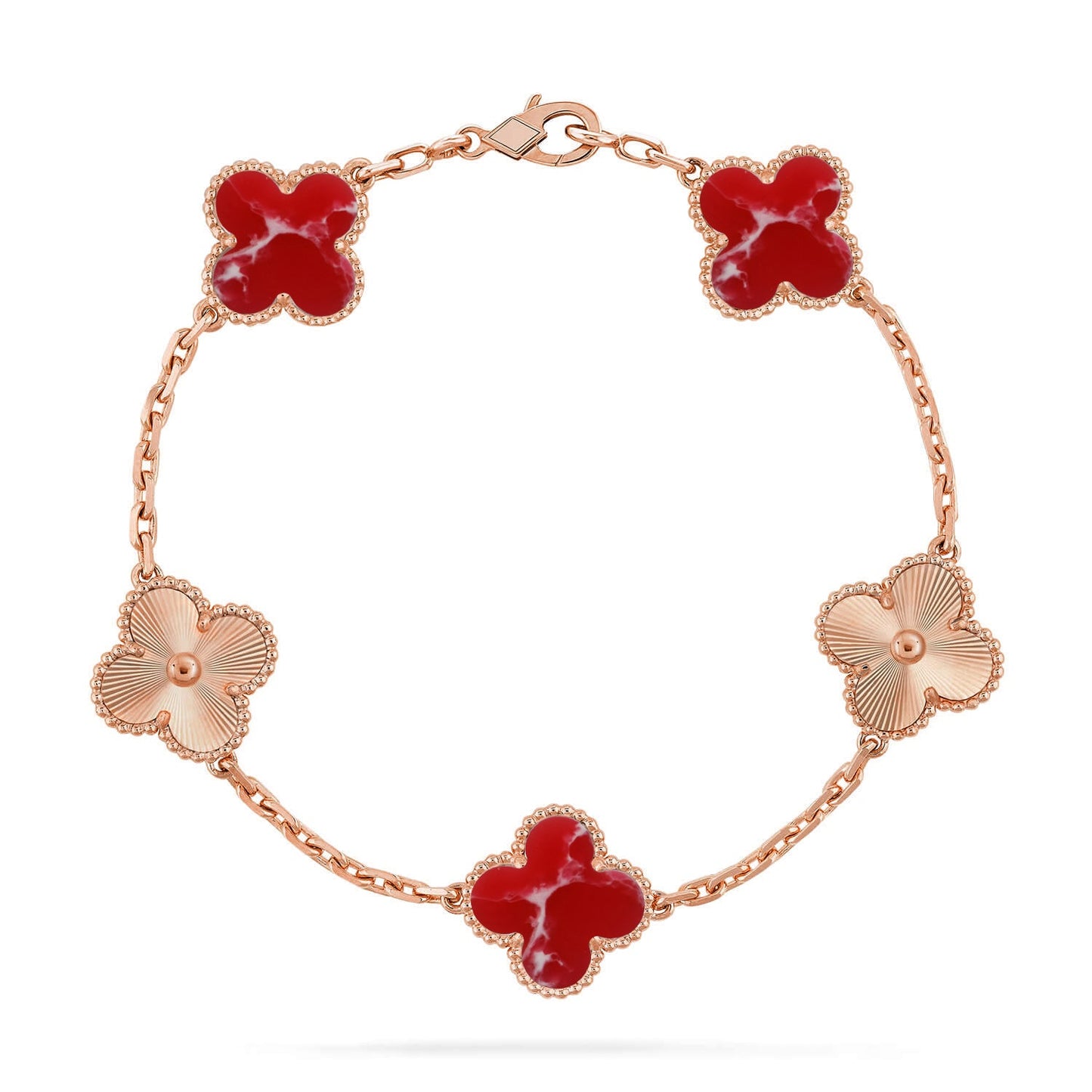 [LORA]CLOVER 5 MOTIF RED PATTERN BRACELET COLLECTION