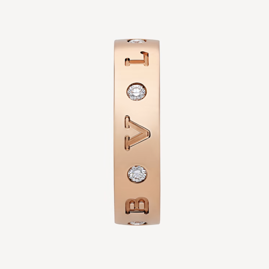 [LORA]ZERO 1 ESSENTIAL PINK GOLD BAND WITH DIAMONDS RING