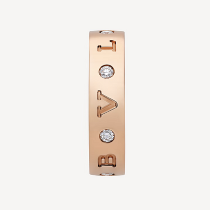 [LORA]ZERO 1 ESSENTIAL PINK GOLD BAND WITH DIAMONDS RING