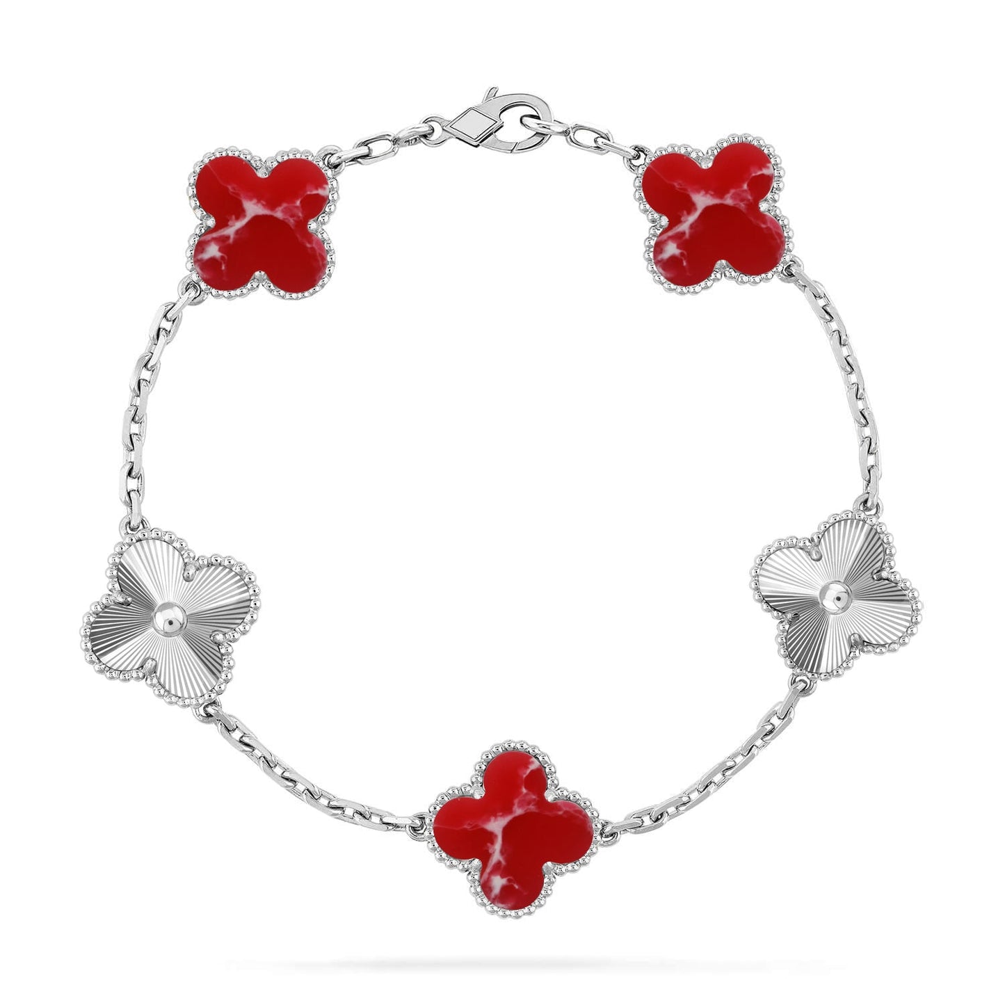 [Lora]CLOVER 5 MOTIF RED PATTERN BRACELET COLLECTION