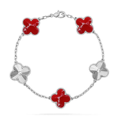 [Lora]CLOVER 5 MOTIF RED PATTERN BRACELET COLLECTION
