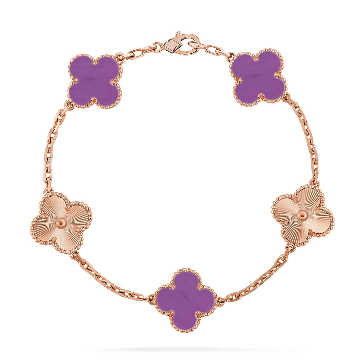 [Lora] CLOVER 5 MOTIF VIOLET BRACELET COLLECTION