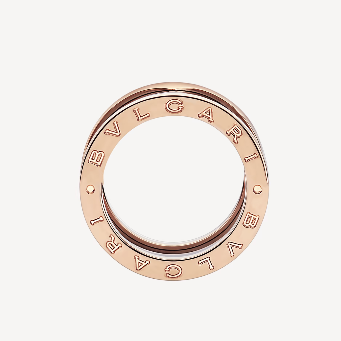[LORA]ZERO 1 FOUR-BAND LOOPS AND BLACK CERAMIC SPIRAL PINK GOLD RING