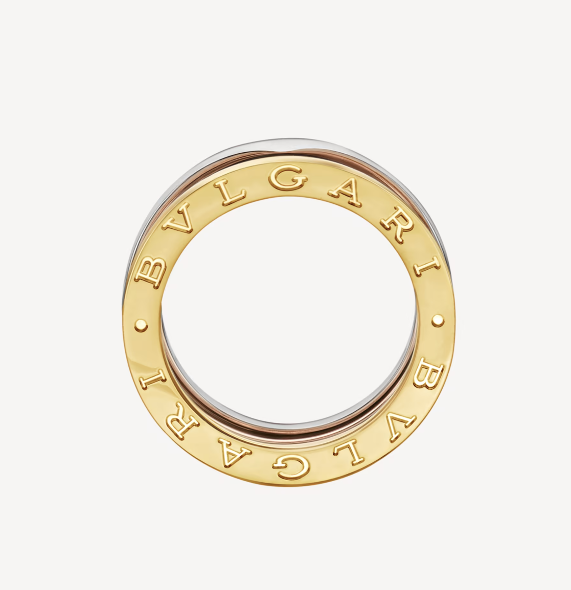 [LORA]ZERO 1 THREE-BAND ROSE WHITE AND YELLOW RING