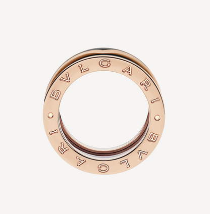 [LORA]ZERO 1 TWO-BAND WITH MATTE BLACK CERAMIC PINK GOLD RING