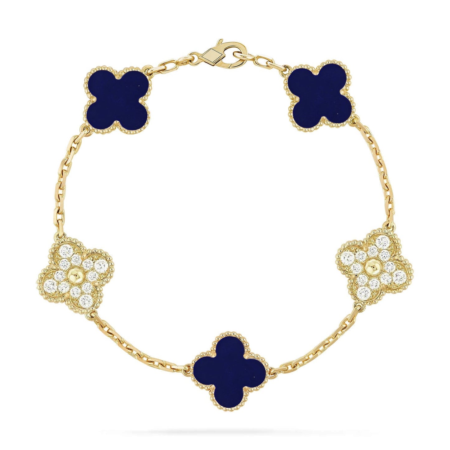 [Lora]CLOVER 5 MOTIF LAPIS LAZULI BRACELET COLLECTION