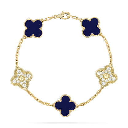 [Lora]CLOVER 5 MOTIF LAPIS LAZULI BRACELET COLLECTION