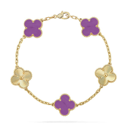 [Lora] CLOVER 5 MOTIF VIOLET BRACELET COLLECTION