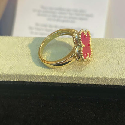 [Lora]NEW CLOVER PINK ENAMEL RINGS