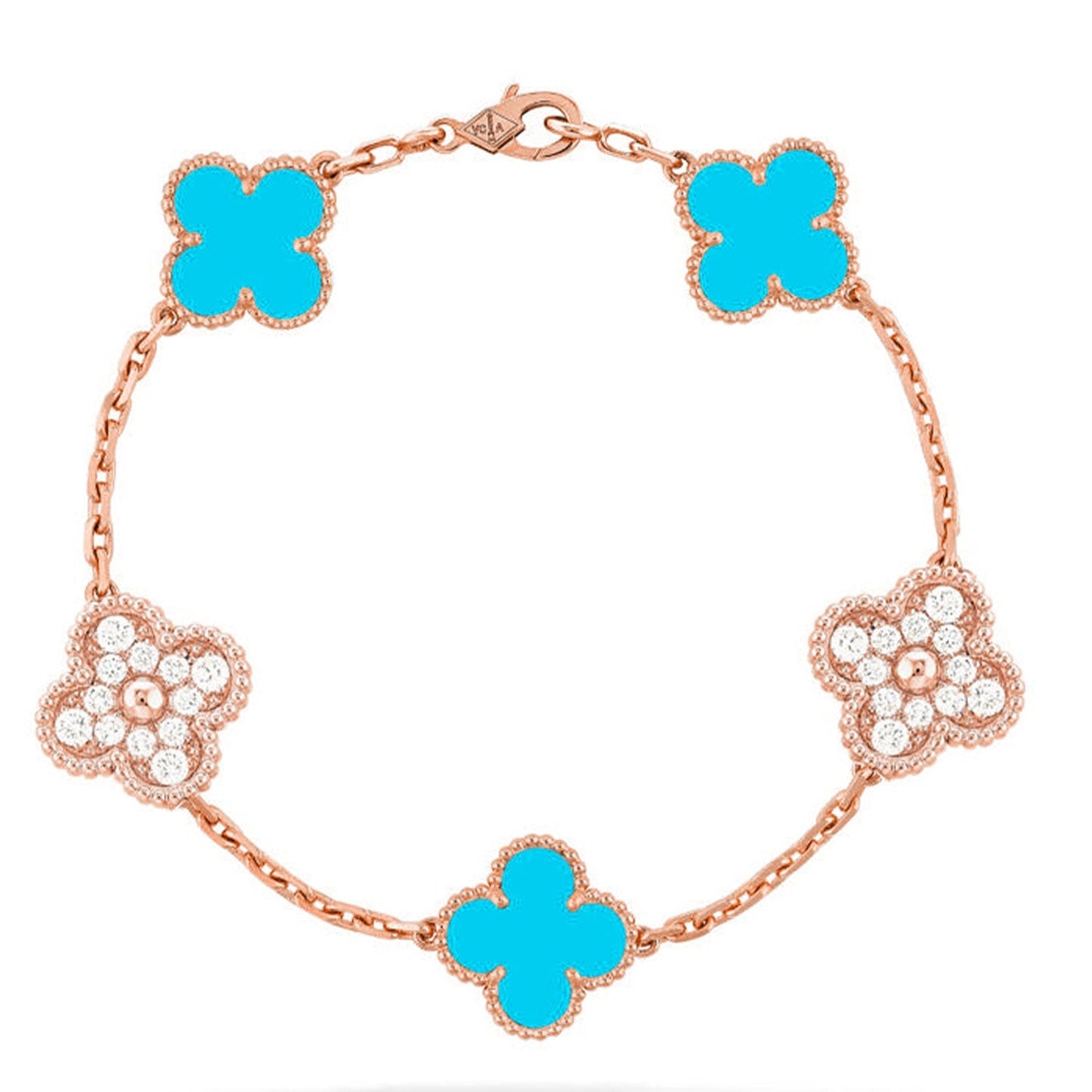 [Lora] CLOVER 5 MOTIF TURQUOISE BRACELET COLLECTION