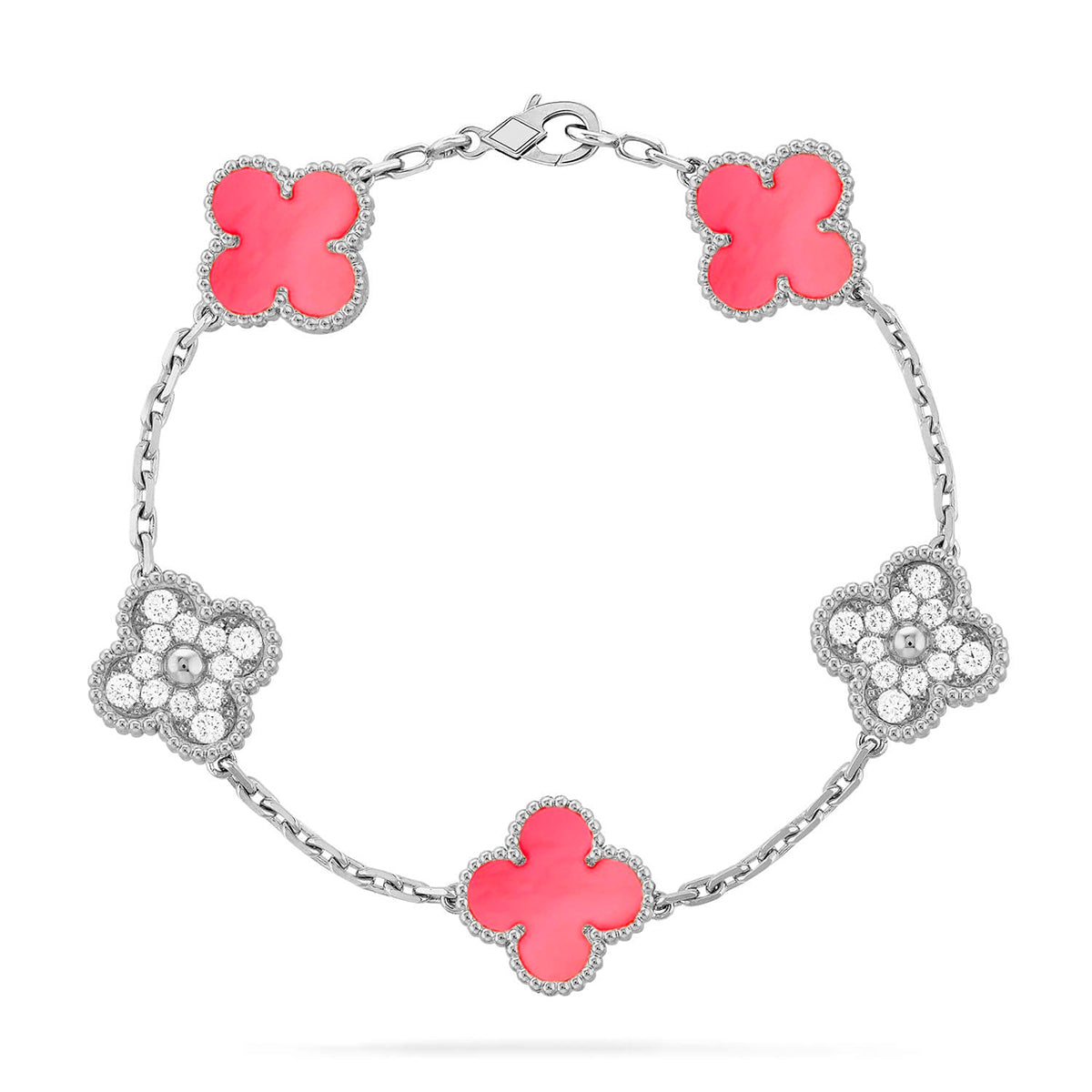 [Lora] CLOVER 5 MOTIFS  PINK MOP BRACELET COLLECTION