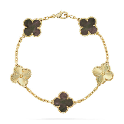 [Lora] CLOVER 5 MOTIF GRAY MOP BRACELET COLLECTION